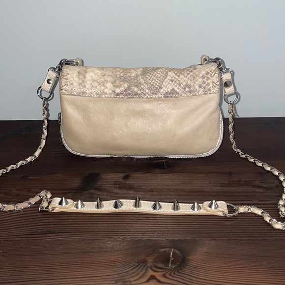 Sam Edelman expansion python snakeskin crossbody studded bag, GUC - Picture 2 of 8